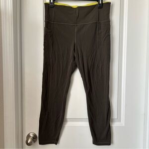 Athleta Cropped Leggings Size Large with Eyelet Detail On Legs